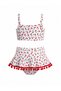 Girl's Ruffled Bikini Set – Patterned 2-Piece Children's Swimsuit |   Sea & Pool Swimsuit - 2