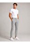 Men's Flexible Buckle Lycra Ankle Length Fabric Trousers 7694 - 2