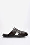 Men's Closed Toe Slippers Real Leather Dc 1149 Brown