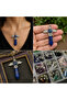.Lapis Lazuli Pendulum Necklace Natural Stone Women's Necklace Stylish Elegant Special Design Trend Necklace - 3