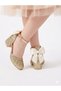 Girls' Shiny Golden Color Bow-Knot Comfortable Heels Stylish Dress Shoes - 6