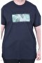 Men's Large Size Crew Neck T-Shirt Natural 26134 Navy Blue - 3