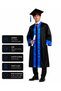 Unisex Black with Blue Stripes High School Graduation Cap and Gown Set S-Xl - 2