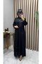 Women's New Season Mesh Leather and Stone Detailed Dress