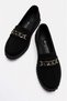 Non-Slip Colorful Chain Casual Women's Shoes Black Suede - 4