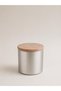 Stainless Steel Storage Jar with Wooden Lid Coffee Tea Spice Presentation Container 9.5X9 cm
