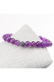 Amethyst Stone Silver Bracelet-8 mm