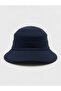 Women's Navy Blue Wide Brim Summer Hat |   Adjustable Visor Cap with Bow Detail - 2