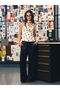 Ecru Halter Neck Polka Dot Blouse with Scarf Detail - 7