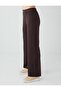 Acı Kahve Long Length Regular Waist Straight Knitted Trousers - 4