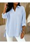 Women's Three-Quarter Sleeve Collared Button-Front Shirt - 3