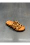 Terra Tan Suede Genuine Leather Pin-On Casual Slippers - 4