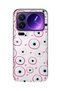 Xiaomi 17 Pro Max Compatible Pink Evil Eye Bead Patterned Transparent Phone Case
