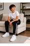Mişil 24205-26 Boy's Stripe Detailed Jogger Sweatpants Comfortable Fit Elastic Cuff Sports Bottoms - 7