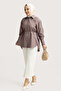 6508 - Stylish Comfortable Tie-Dye Detailed Woven Soft Poplin Fabric Women's Peach Shirt
