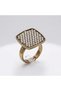 Bronze Vintage Women's Ring Authentic Copper Jewelry Tiny Pearl Worked Square Model Adjustable - 3