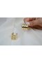 Kp436 Three-Bomb Detail C-Shaped Gold Earrings (Thickness 20mm) - 4