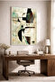 Modern Glass Table with Cream and Mint Green Details - Home, Office, and School Table with White Metal Frame - 3