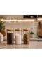 Set of 3 Borosilicate Glass Bamboo Crystal Transparent Jars with Lids 1900 ml Alk