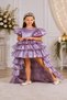 Crystal Princess Crowned Cat-Cut Velcro Long Tail Children's Evening Dress-Special Occasion-Party Dress - 2