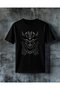 Devil Black Print Printed Oversize T-Shirt
