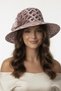 Gift Hat Powder Pink Chiffon Flower Detailed Straw Women's Fedora |   Wide-Brimmed Summer Model - 3