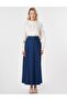 High Waist Denim Skirt Indigo - 2