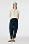High Waist Belted Casual Trousers Navy Blue Trousers 0268 - 3
