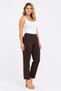 Women's Plus Size Brown, High Waist, Ayrobin Fabric, Elastic Waist, Pocketed Pants 65N39513 - 6