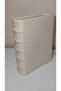 Book-Shaped Bioplastic Decorative Vase – 20X15 cm Bookshelf Object Design Beige (Flowers Not Included) - 3