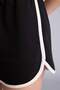 White Elastic Waist Mini Shorts with Piping Detail G8017Ax26Hs - 4