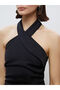 Halter Neck Satin Evening Dress - 3