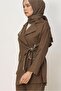 طقم كتان بتفاصيل مربوطة 46607 - 3