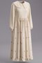 Girl's Viscose Dress, Tulip Embroidered Full Length Hijab Dress, Ages 7-14