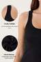 Women's 3-Piece Economical Pack Black Undershirt Set Cotton Ribbed Undershirt Set Basic Camisole Undershirt - 6