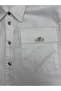 Plus Size Mesh Detailed Floral Appliqued Shirt Collar Buttoned Short Sleeve Women's Shirt - 5
