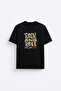 Rock N Roll Printed Cotton Fabric Black T-Shirt T-Shirt