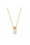 Minimalist Pearl Design Gold Steel Necklace with Micro Zircon Stone Detail - 6