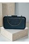 Black Crystal Pattern Women's Evening Dress Bag with Black Handle Detail for Wedding Engagement Graduation - 5