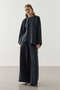 Asymmetrical Modal Wide Leg Pants Set Black