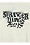 Ecru Crew Neck Stranger Things Printed Boys' T-Shirt - 5