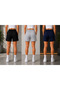 Women's Sports Shorts 3-Piece Combination Black Gray Navy Blue Comfortable Cut - 2