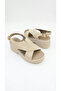 Women's Suede Wedge Heel Cross-Strapped Comfortable Orthopedic Sole Sandals - 8