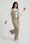 Beige Pocketed Linen Vest and High-Waisted Trousers Girl's Set 24573 - 2