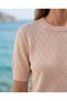 Summer Openwork Knit Detailed Short Sleeve Women's Knitwear T-Shirt, Blouse - 4