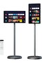 21.5" Portable Smart Monitor with Camera, Portable TV on Wheel 1080P Full HD Cordless TV, Wi-Fi Android15, 10h Watch Time, Touch, Remote Control, Horizontal & Vertical, Netflix Shahid YouTube