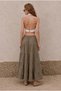 Women's Muslin Fabric Layered Maxi Skirt with Elastic Waist - 2