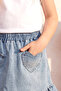 Girl's Skirt Summer Heart Pocket Detailed Ruffled Blue - 4