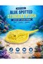 Blue Spotted Stingray Plush Toy 45cm Soft Ocean Stuffed Animal Realistic Marine Sea Ray Plush Pillow Cute Cuddly Sea Creature Educational Gift for Kids Boys Girls Décor