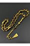 Black Enameled Heavy Gold Simulated Metal Prayer Beads Gift for Men